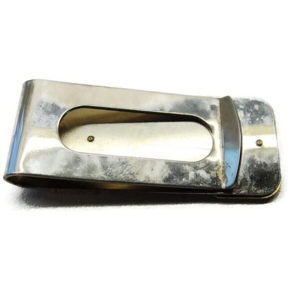 Monogrammed Money Clip Stainless Steel Gold Tone "J.F.D." Card Cash ID Holder - Picture 4 of 6